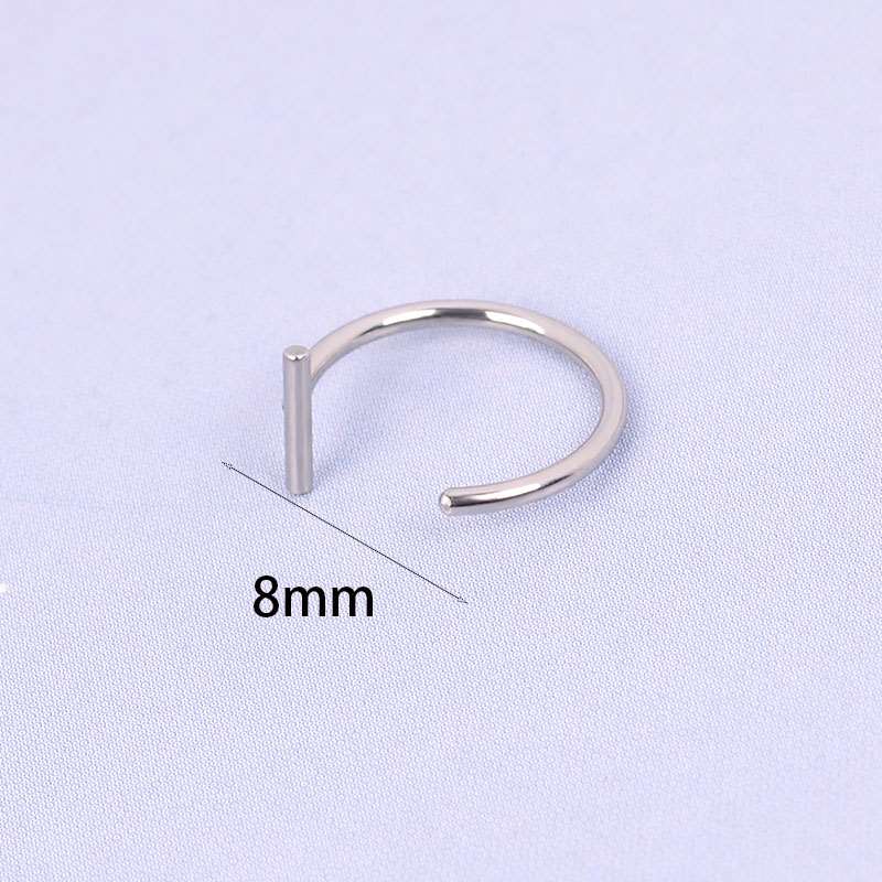New Punk 8/10mm Titanium Steel Lip Rings Cuff Clip on Fake Labret Piercing Ear Nose Hoops Unisex Women Septum Body Jewelry
