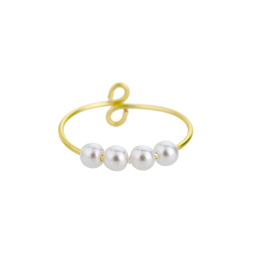 Fidget Beads Fidget Ring Spinner Spiral Simulated Pearl Fidget Rings Rotate Freely Anti Stress Anxiety Ring Toy For Girl Women