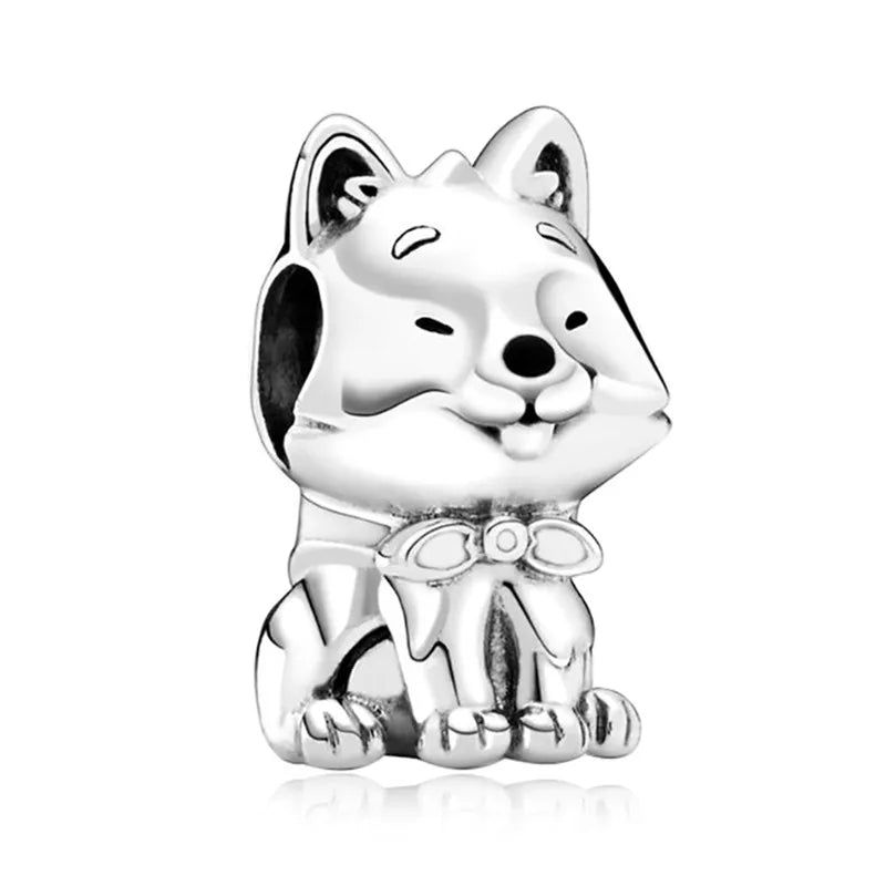 New Animal Footprint Musical Note Safety Chain Crown Boy Pendant Fits Pandora Charm Bracelet DIY Women's Original Beading Gifts