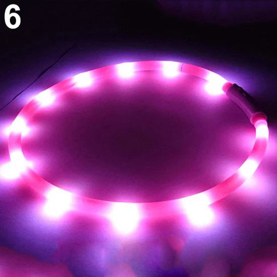 HOT SALE 70CM USB Rechargeable LED Flashing Light Band Glow Safety Belt Pet Cat Dog Puppy Collar PVC Water Resistant Pets Supply