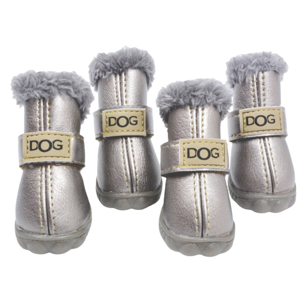 4Pcs/Set Winter Pet Dog Shoes Warm Snow Boots Waterproof Fur Small Dogs Non Slip Shoes For ChiHuaHua Pug Pet Product
