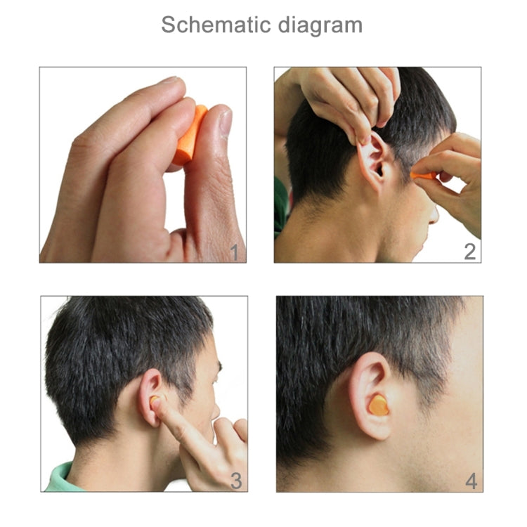Ten Pairs Non-toxic Orange Soft Memory Foam Material Earplug for Sleeping