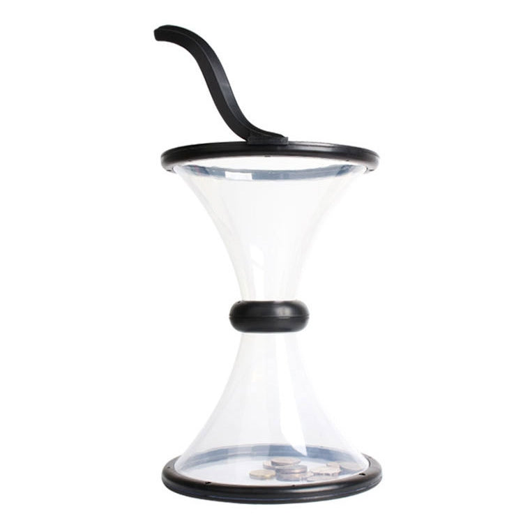 Vortex Bank Decompression Transparent Funnel Gravity Rotating Coin Storage Box, Funnel