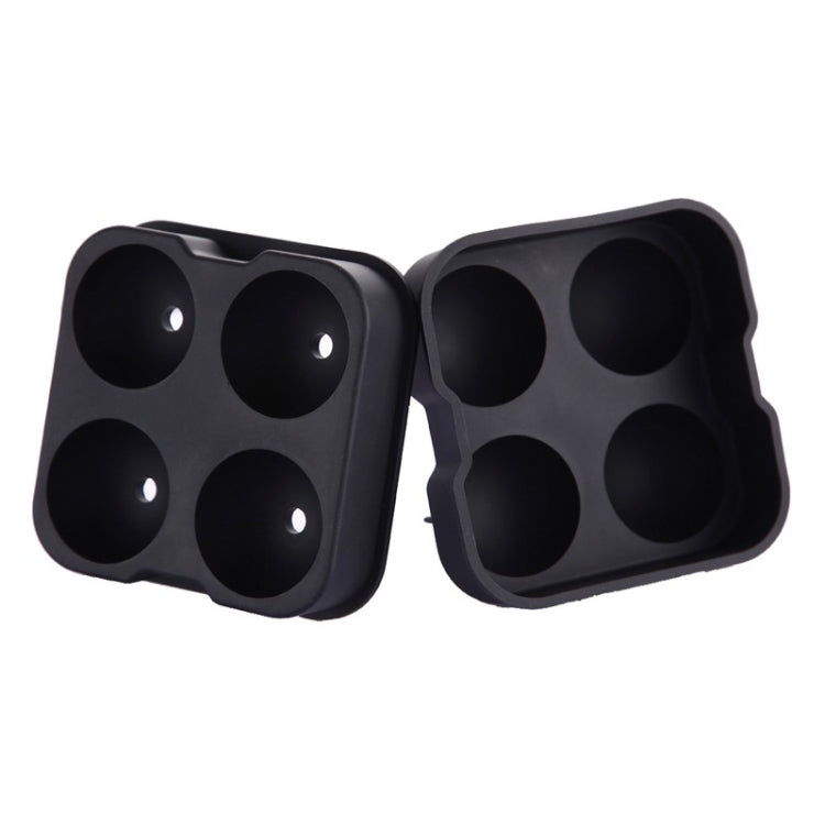 Ball Shape 4-Grid Silicone Ice Cube Mold, Ball Shape