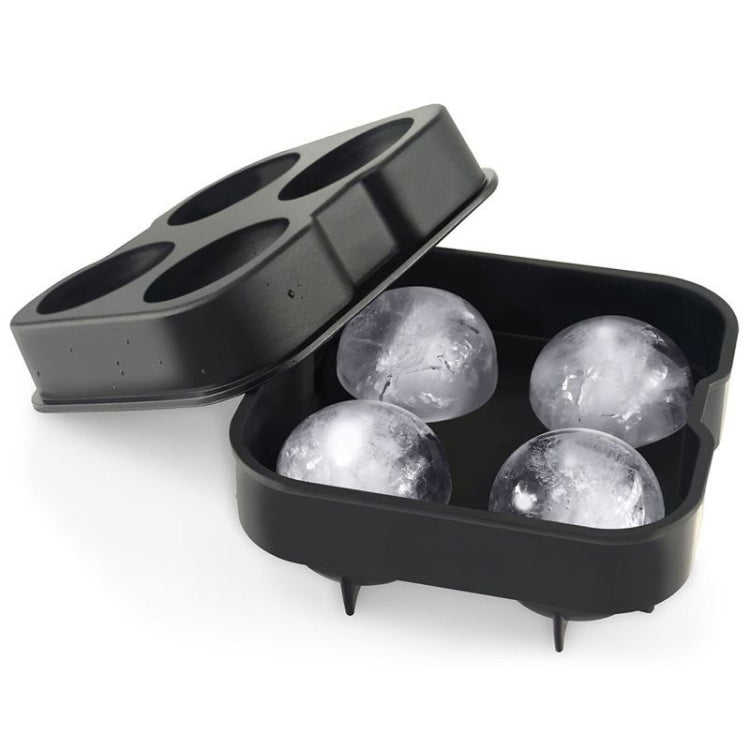 Ball Shape 4-Grid Silicone Ice Cube Mold, Ball Shape