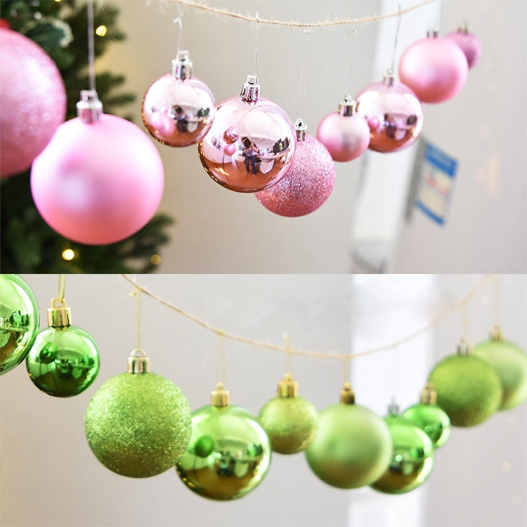 24 PCS 8cm Plating Plastic Christmas Tree Decorations Hanging String Ball, Random Color Delivery, Diameter: 8cm