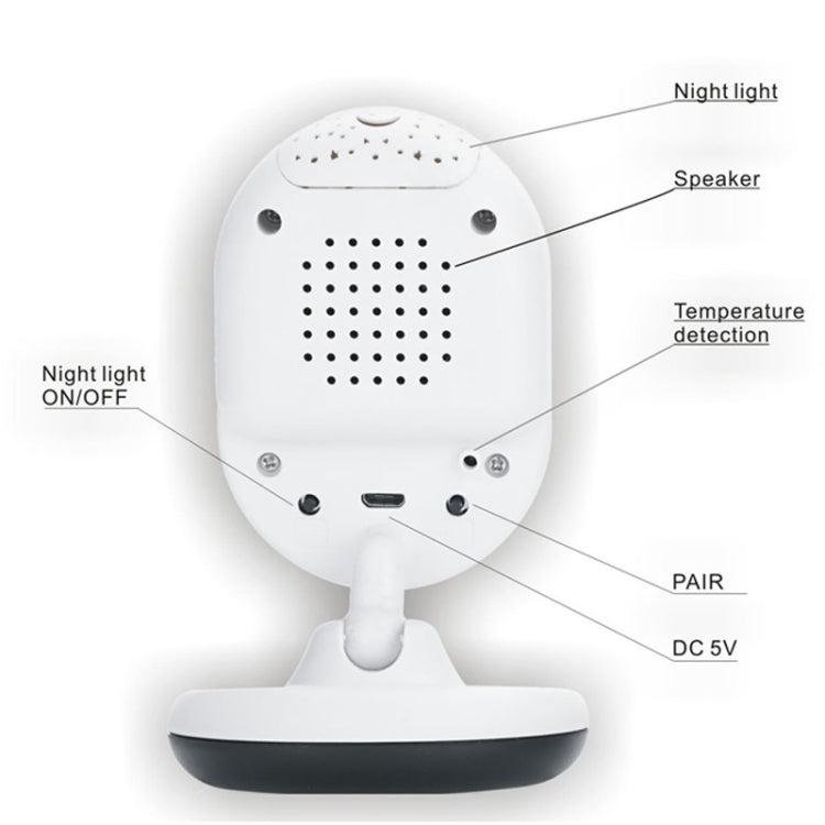 BM-SP820 2.4 inch LCD 2.4GHz Wireless Surveillance Camera Baby Monitor with 7-IR LED Night Vision, Two Way Voice Talk(White)