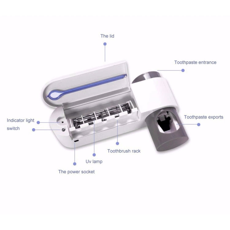 Automatic Toothpaste Dispenser Dental UV Ultraviolet Toothbrush Sterilizer Storage Holder
