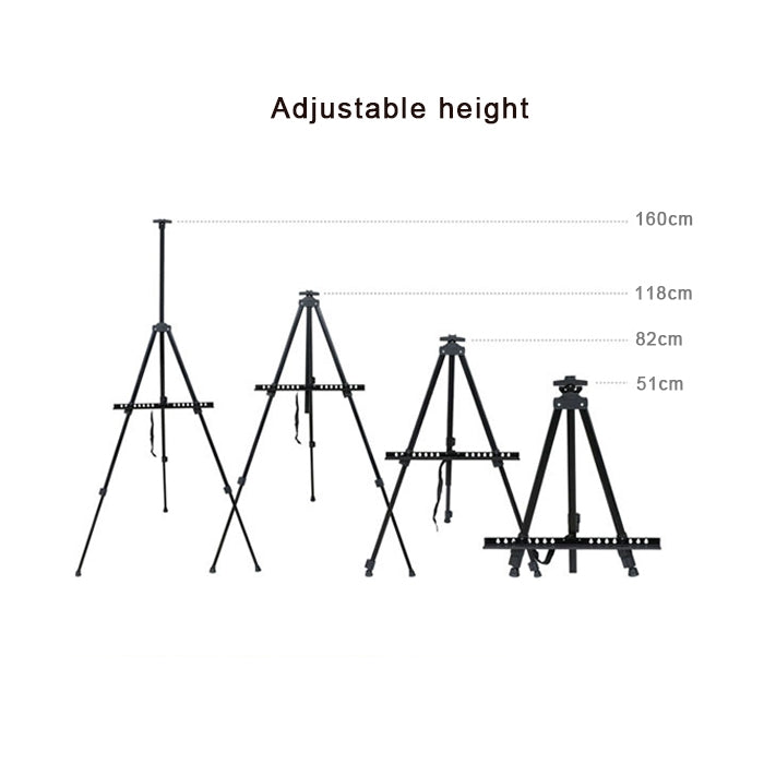 Portable Telescopic Metal Easel Tripod for Painting & Advertising Display, Metal Easel Tripod