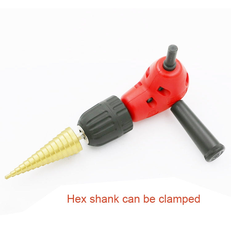 Adjustable Switching Head Right Angle Drill Gripping with Triangular Handle, Circular Handle and Hex Shank, Circular Handle and Hex Shank