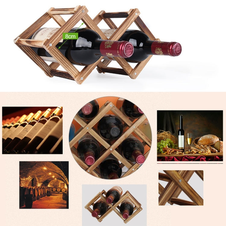 10 Bottles Racks Foldable Wine Stand Wooden Wine Holder Kitchen Bar Display Shelf, 10 Bottles
