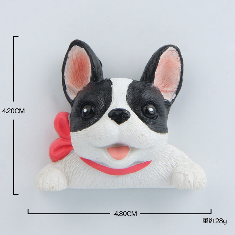 Home Decoration Originality French Bulldog Tie 3D Fridge Paste, NO Magnetic, Bulldog NO Magnetic
