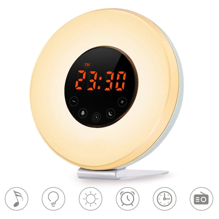 Multi-function Led Touch Intelligent Wake-up Light Alarm Clock with FM Radio, USB