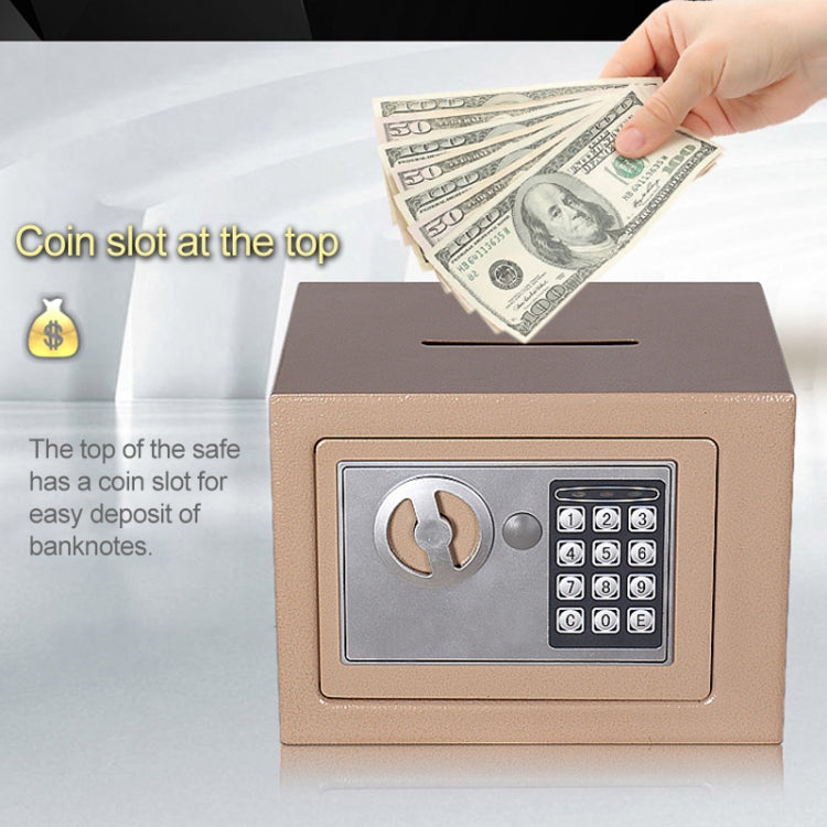 17E Home Mini Electronic Security Lock Box Wall Cabinet Safety Box without Coin-operated Function(Blue)