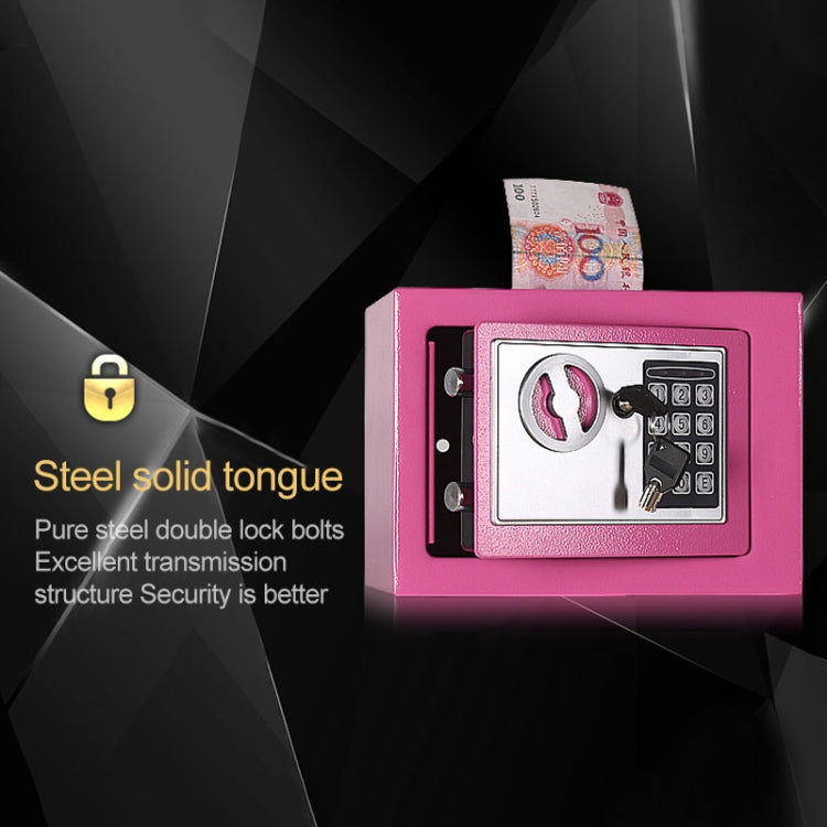 17E Home Mini Electronic Security Lock Box Wall Cabinet Safety Box with Coin-operated Function(Pink)