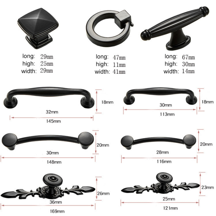 6291A-96 Simple Cabinet Door Handle Drawer Wardrobe Zinc Alloy Handle, 6291A-96