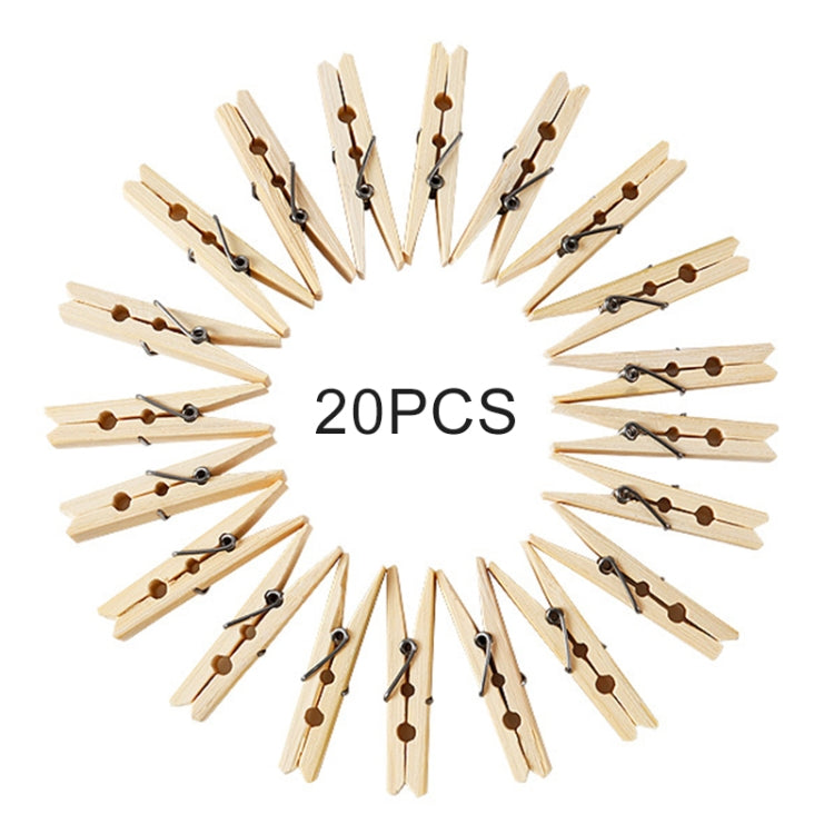 100pcs Multi-function Mini Bamboo Clothes Photo Paper Peg Clothespin Laundry Hanger Clip, Bamboo