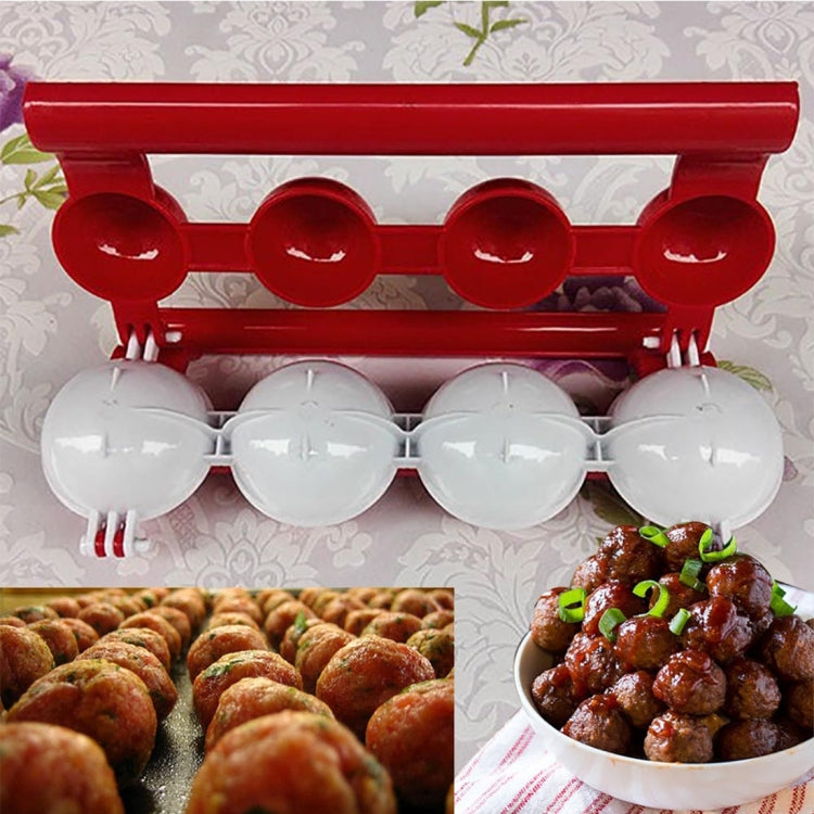 Useful Newbie Meatballs Fish Balls Kitchen Homemade Stuffed Meatballs Maker Home Cooking Tools, ABS Red