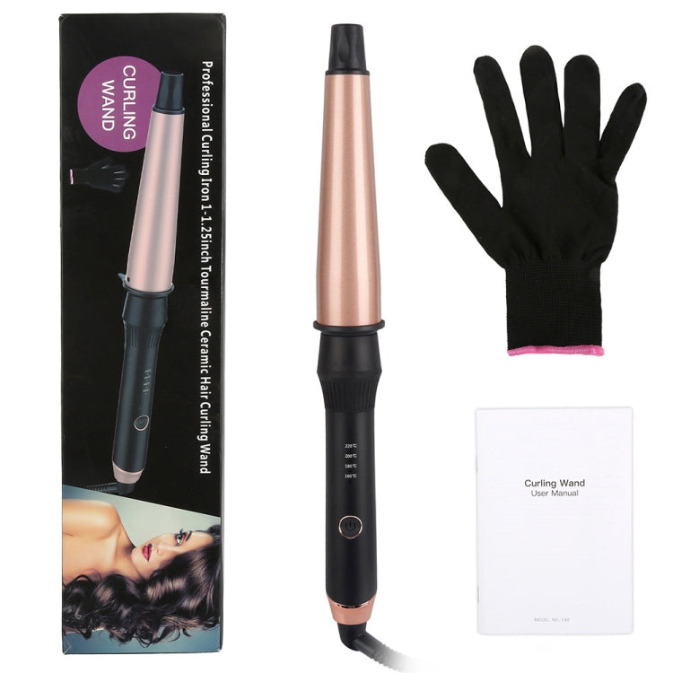 1-1.5 inch Conical Ceramic Hair Curler with Heat-resistant Gloves , UK Plug, UK Plug