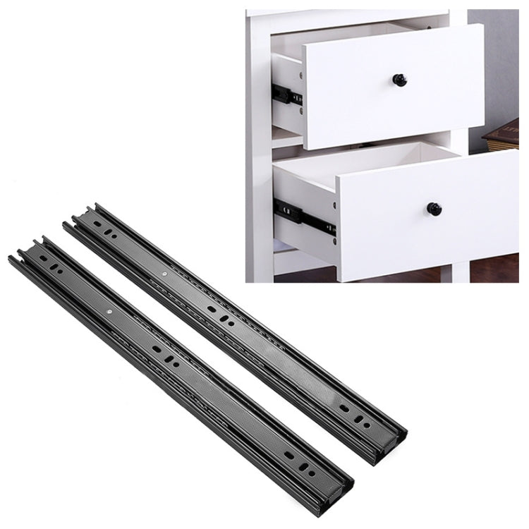 20 inches 3-section Mute Cold Rolled Steel Sliding Drawer Slides Ball Slide Rail Length: 50cm, 20 inches (Cold Rolled Steel)