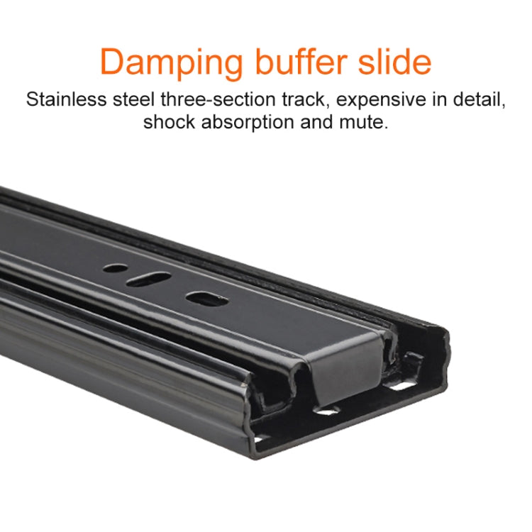 20 inches 3-section Mute Cold Rolled Steel Sliding Drawer Slides Ball Slide Rail Length: 50cm, 20 inches (Cold Rolled Steel)