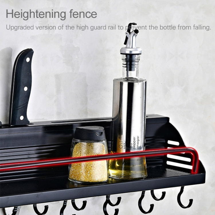 B Version 50cm 2 Cups 10 Hooks Kitchen Multi-function Wall-mounted Condiment Storage Rack, B Version 50cm 2 Cups
