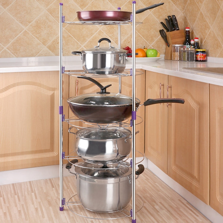 Multi-function Kitchen Pot Rack Five-layer Wok Soup Pot Stainless Steel Pot Rack, Five-layer