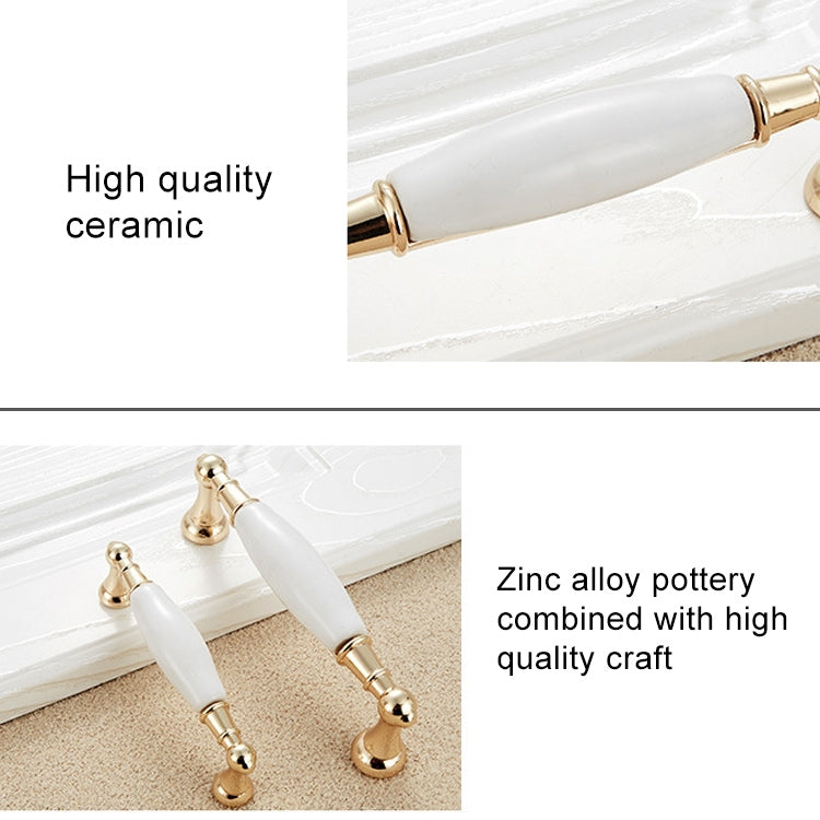 5027-128 Gold Imitated Zinc Alloy Ceramic Handle for Cabinet Wardrobe Drawer Door, Hole Spacing: 128mm, 5027-128(1)