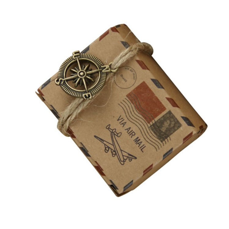 100 PCS European Wedding Retro Kraft Paper Mail Pattern Sugar Box, Size: 6x3.5x4.5cm, Earth shaped, Compass shapped
