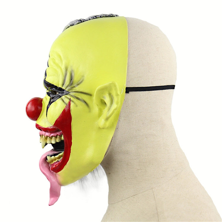 Halloween Festival Party Latex Green Face Clown Frightened Mask, with Hair, Green Face Clown