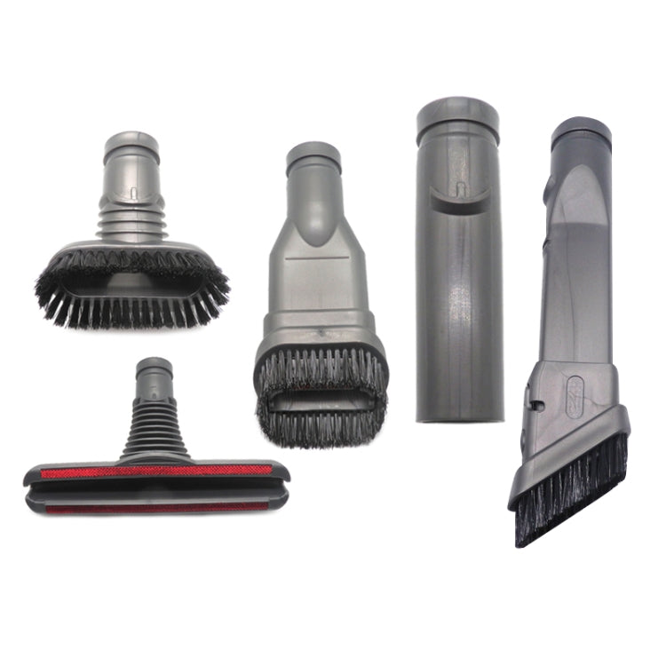 XD974 5 in 1 Round Brush + 2 x Stiff Brush  + Bed Brush + Connector for Dyson Vacuum Cleaner Parts Kits, XD974