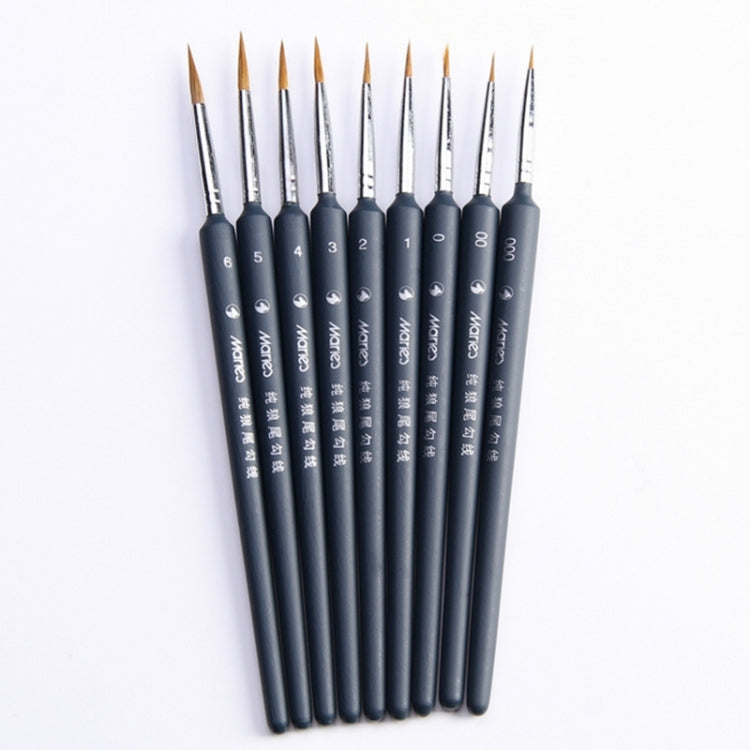 9 in 1 Art Supplies Weasel Hair Brush Watercolor Hook Line Brush Depict the Edge Pen Oil Painting Pen, Oil Painting Pen
