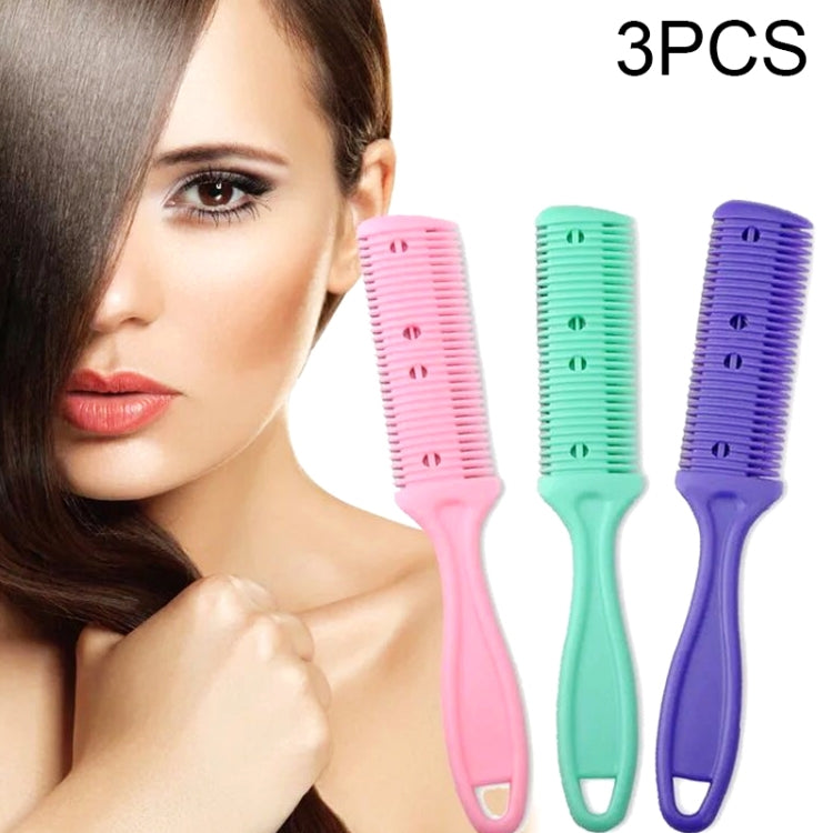3pcs Hair Tools Double-sided Knife Hair Comb Hair Bangs Trimmer Thinning Device Hair Clipper,  Random Color Delivery, 2, 1, 10 PCS Random Color Delivery