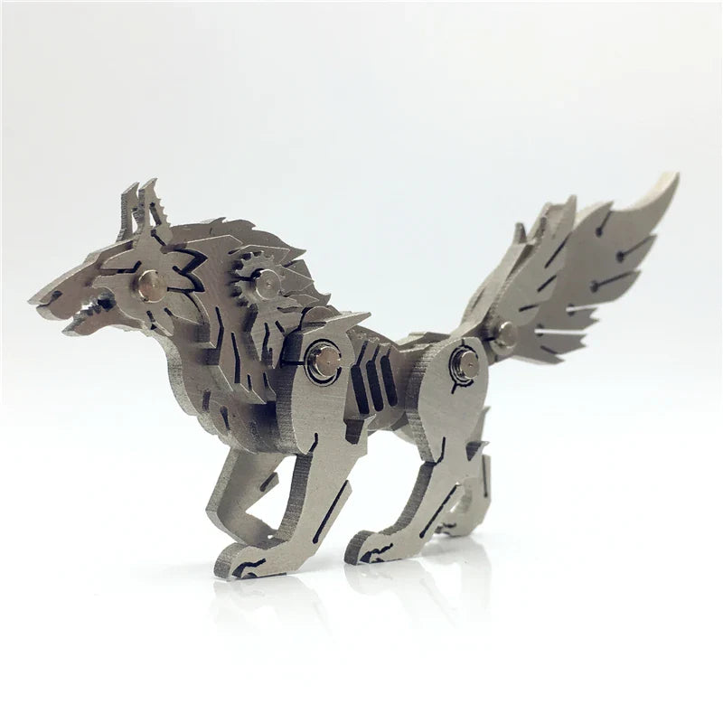 3D Metal Model Chinese Zodiac Dinosaurs western fire dragon  DIY Assembly models Toys Collection Desktop For Adult