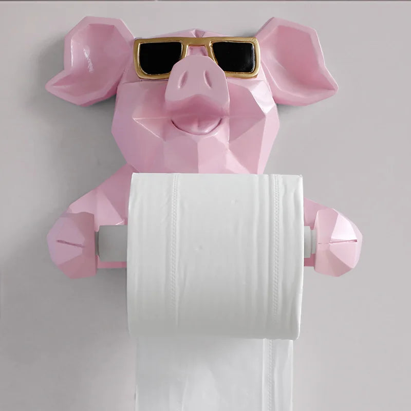 animal tissue box Statue Figurine Hanging toilet paper holder Washroom Wall Home Decor Roll Paper Tissue Box Holder Wall Mount