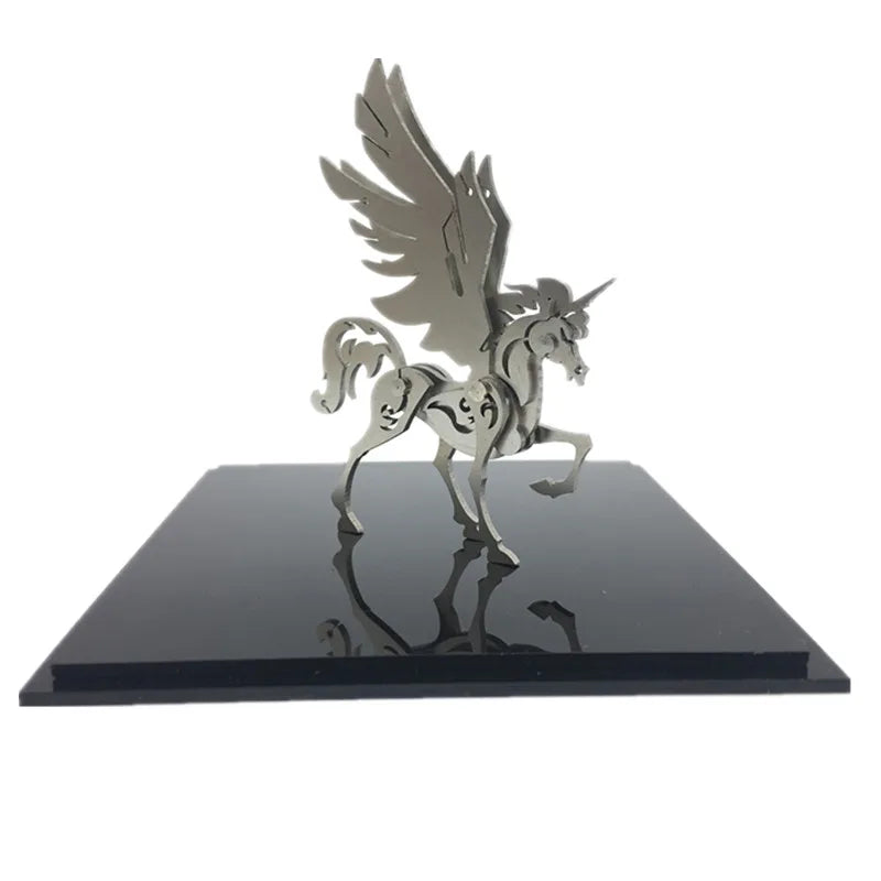 3D Metal Model Chinese Zodiac Dinosaurs western fire dragon  DIY Assembly models Toys Collection Desktop For Adult