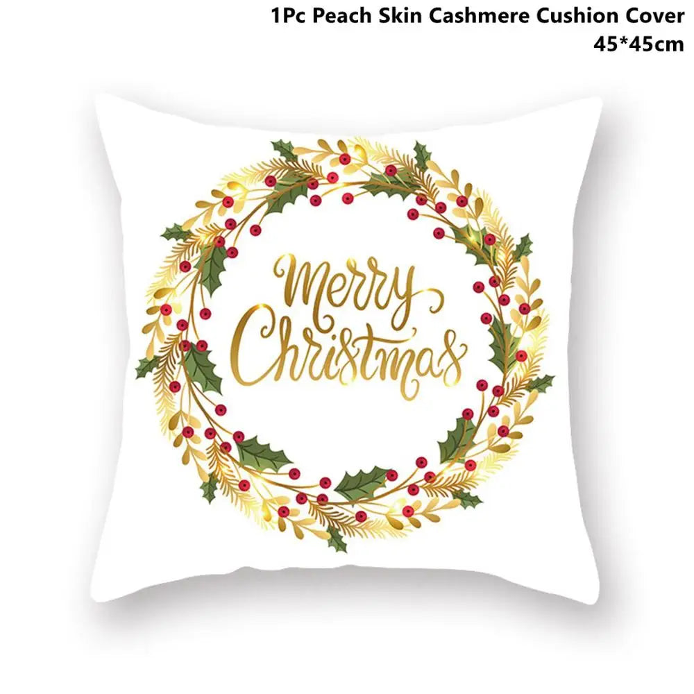 Taoup Gold Merry ChristmasTree Elk Garland Pillowcase Xmas Decor for Home Decor for Christmas Ornaments Xmas Noel New Year Gifts