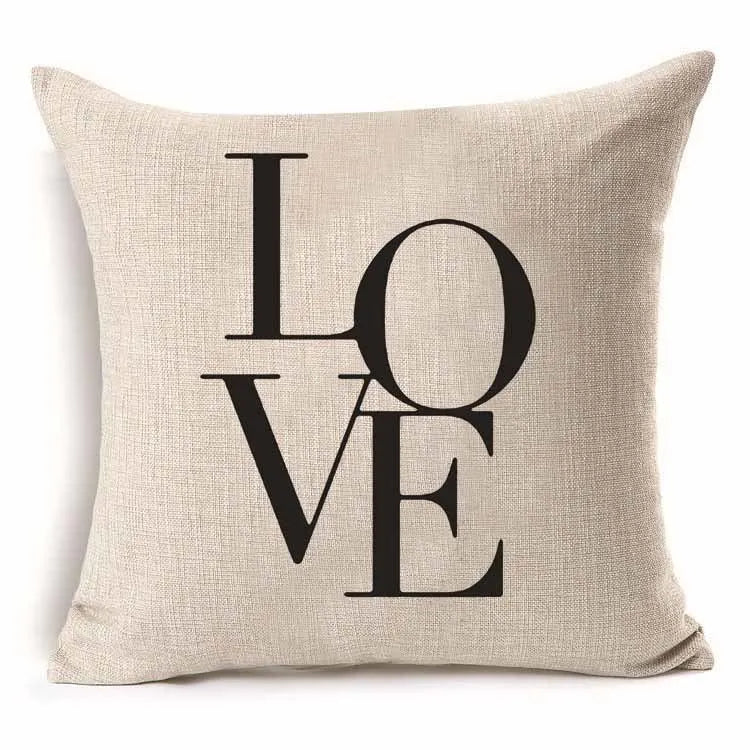 45*45 cm Cotton Linen Cushion Cover Love Mr Mrs Letter Throw Pillow Home Decor Wedding Decoration Decorative Pillowcase 40247