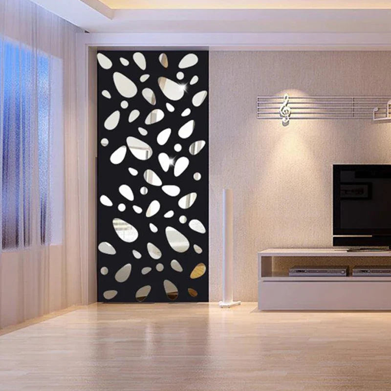 12pcs/set 3d Diy wall sticker decoration mirror wall stickers for TV background home decor Modern Acrylic decoration wall art