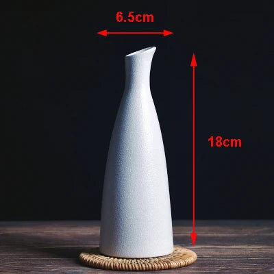 Modern Ceramic Vase Creative Black Tabletop Thydroponic Containers Flower Pot Home Decor Crafts Wedding Decoration