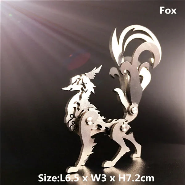3D Metal Model Chinese Zodiac Dinosaurs western fire dragon  DIY Assembly models Toys Collection Desktop For Adult
