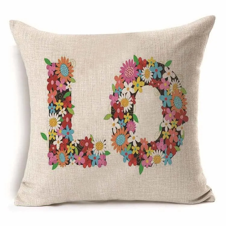 45*45 cm Cotton Linen Cushion Cover Love Mr Mrs Letter Throw Pillow Home Decor Wedding Decoration Decorative Pillowcase 40247