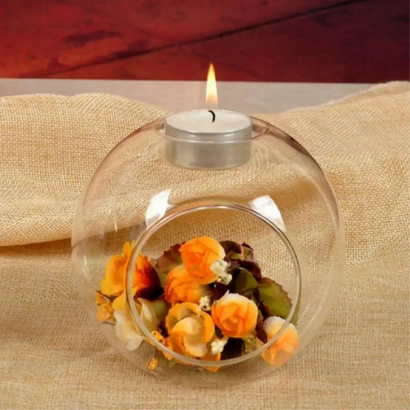 Romantic Wedding Dinner Decor Crystal Glass Hanging Candle Holder Candlestick