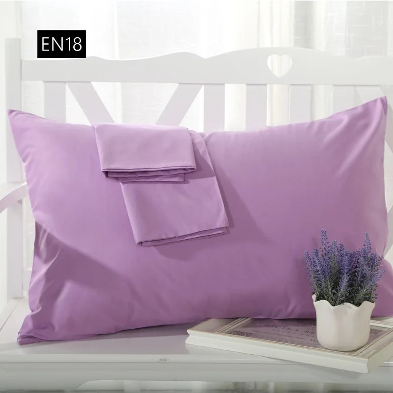 2 piece Cotton 600TC Hotel Pillowcase 19 Solid color pillow case Bedding 70x70cm 50x70 pillow cover Customize any size