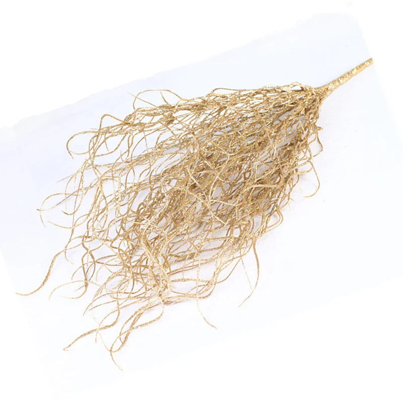 46CM Long Artificial  Plant Simulation Gilded Grass Christmas Ornaments  Glitter  Bling  Artificial Flowers for Home Decoration