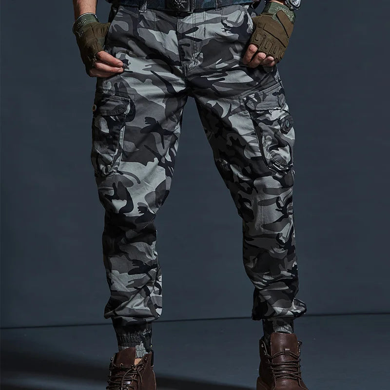 Men Cargo Pants Casual Men Baggy Regular Cotton Trousers Combat Military Tactical Pants with Multi Pockets.