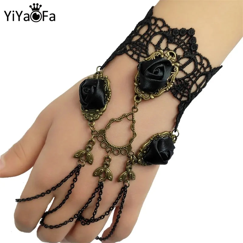 YiYaoFa Gothic Vintage Bracelet for Women Accessories Lace Bracelets & Bangles Women Wrist Jewelry Handmade Party Jewelry LB-06