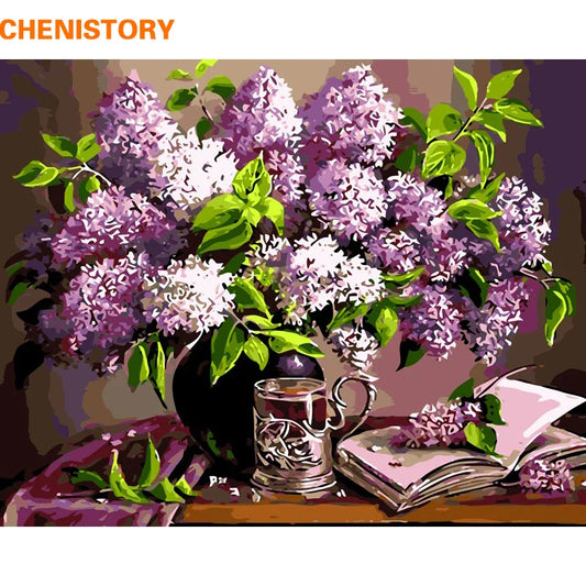CHENISTORY Frameless Flowers DIY Painting By Numbers Kit Modern Wall Art Picture Unique Gift For Home Decor Artwork 40x50cm