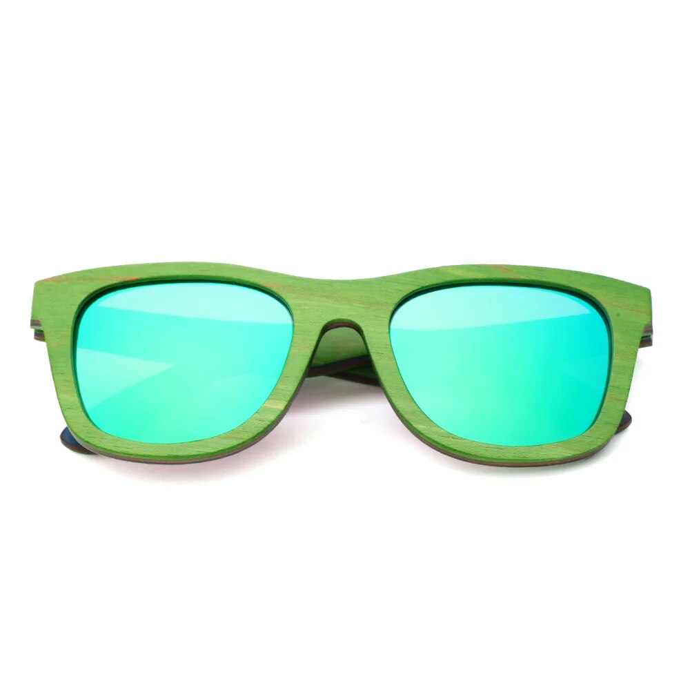 New Handmade Colored Wood Frame Multicolor Glasses Retro Fashion Square Women's Sunglasses Ultraviolet-proof TAC Sunglasses