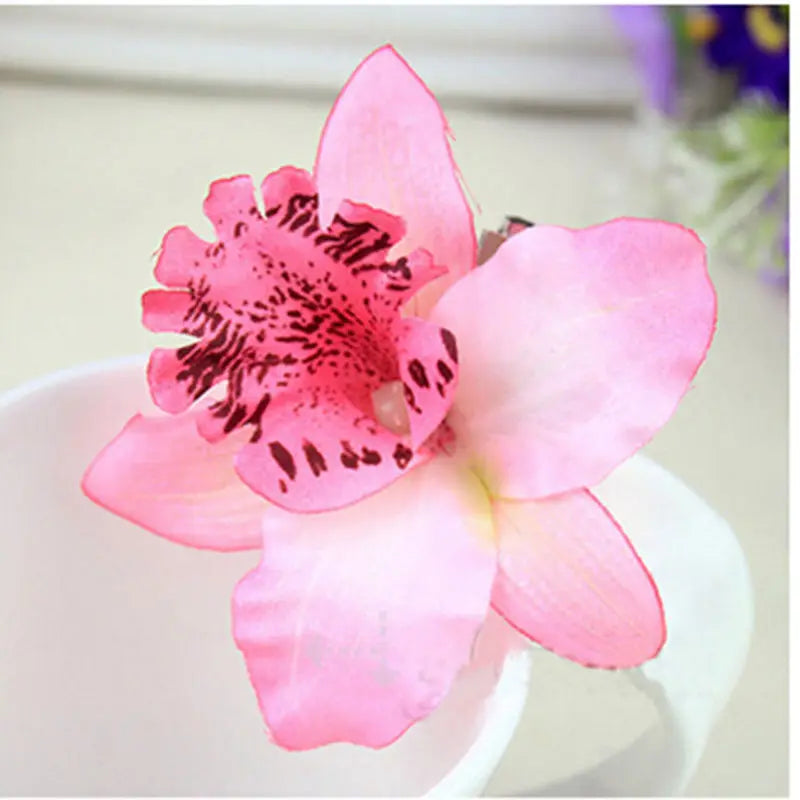 1PC Women Chic Fashion Flowers Hair Clips Gift Sand Beach Colorful Handmade Butterfly Orchid Vacation Hair Accessories